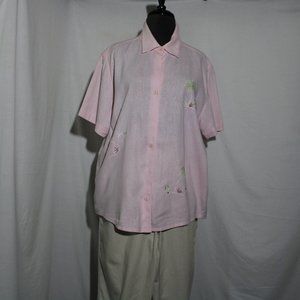 Christopher & Banks 2 piece set-size L in khaki & pink